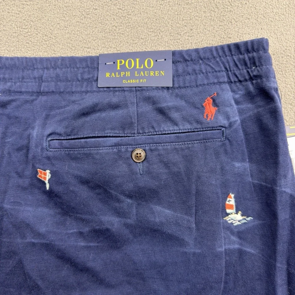 Polo Ralph Lauren Classic Fit Prepster Pants 5XB Elastic Waist Sailboat Nautical